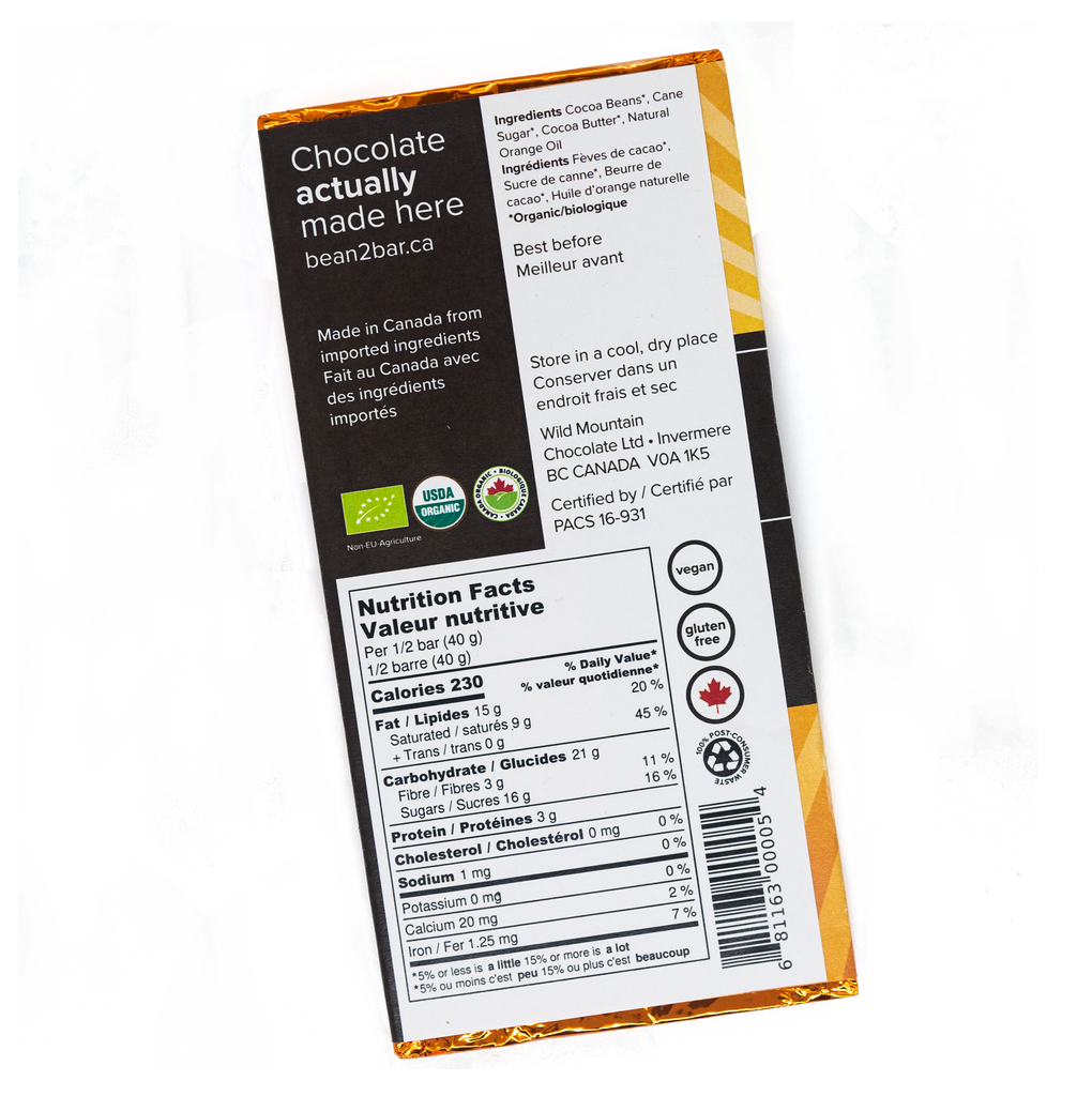 Orange - 60% – Wild Mountain Chocolate Ltd.
